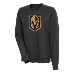 Vegas Golden Knights Antigua Women's Action Crewneck Chenille Pullover Sweatshirt - Heather Black Sweatshirts