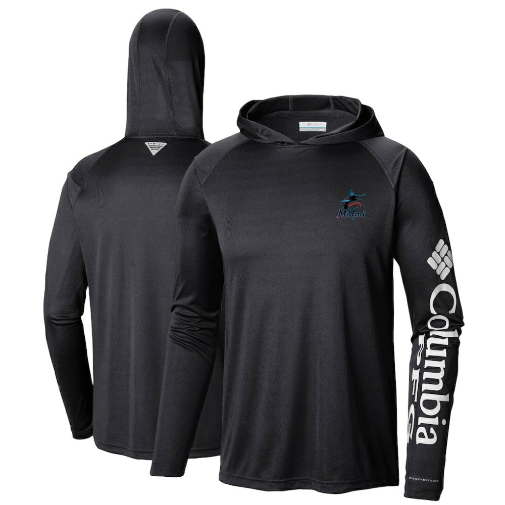 Miami Marlins Terminal Tackle Long Sleeve Hoodie T-Shirt Black