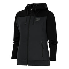 Washington Commanders Antigua Women's Tonal Logo Protect Full-Zip Hoodie Jacket - Black/Charcoal on sale