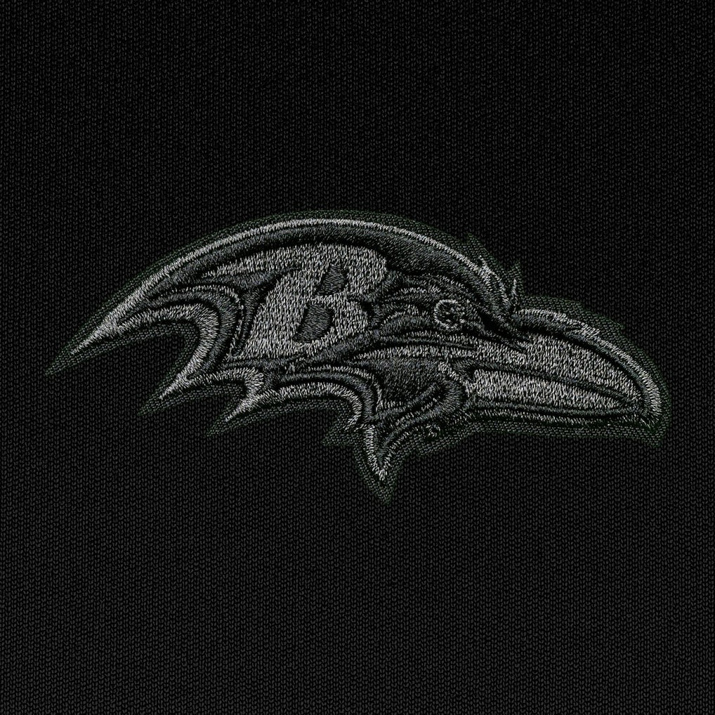 Baltimore Ravens Antigua Tonal Logo Tribute Quarter-Zip Pullover Top - Black for sale