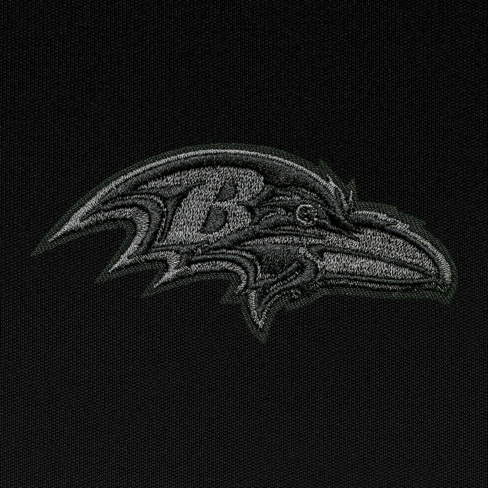 Baltimore Ravens Antigua Tonal Logo Tribute Quarter-Zip Pullover Top - Black for sale
