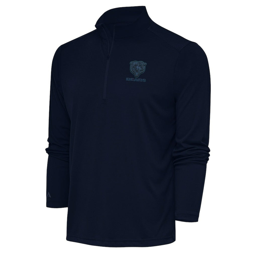 Chicago Bears Antigua Tonal Logo Tribute Quarter-Zip Pullover Top - Navy outlet