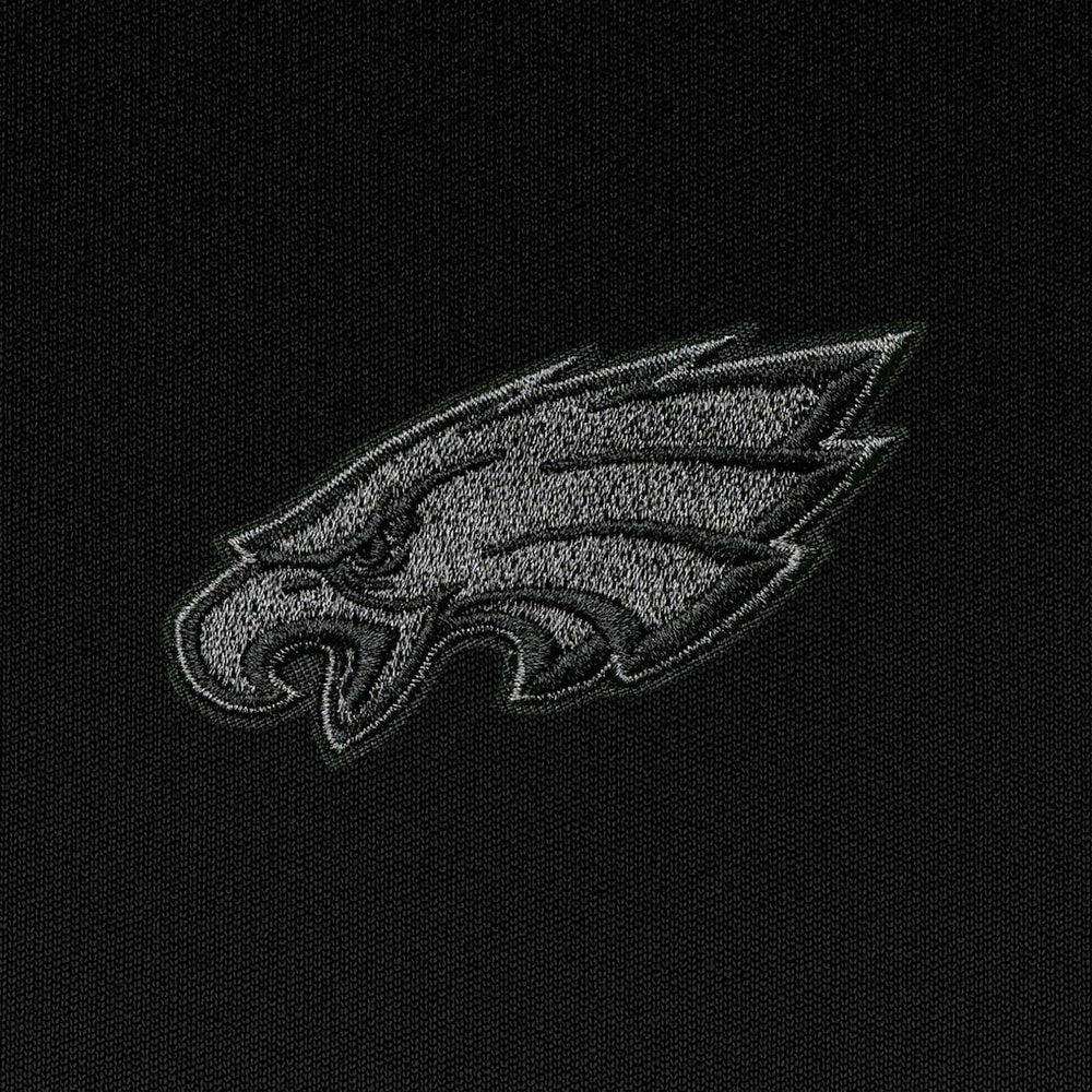 Philadelphia Eagles Antigua Tonal Logo Tribute Quarter-Zip Pullover Top - Black cheap