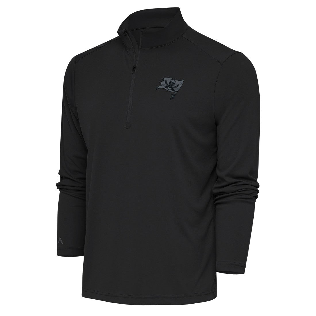 Tampa Bay Buccaneers Antigua Tonal Logo Tribute Quarter-Zip Pullover Top - Charcoal for sale
