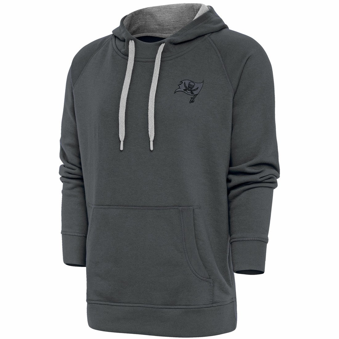 Tampa Bay Buccaneers Antigua Tonal Logo Victory Pullover Hoodie - Charcoal discount