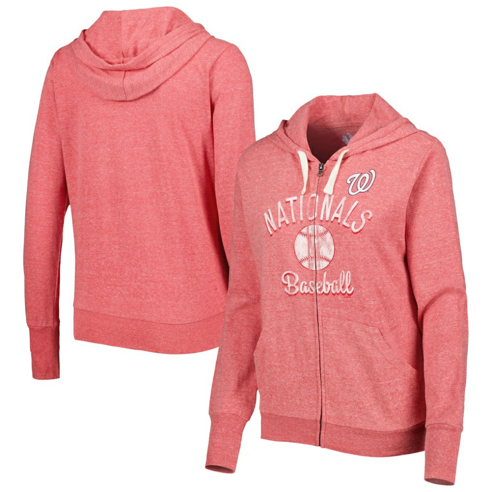 Washington Nationals Touch Women's Training Camp Tri-Blend Lightweight Full-Zip Hoodie Red