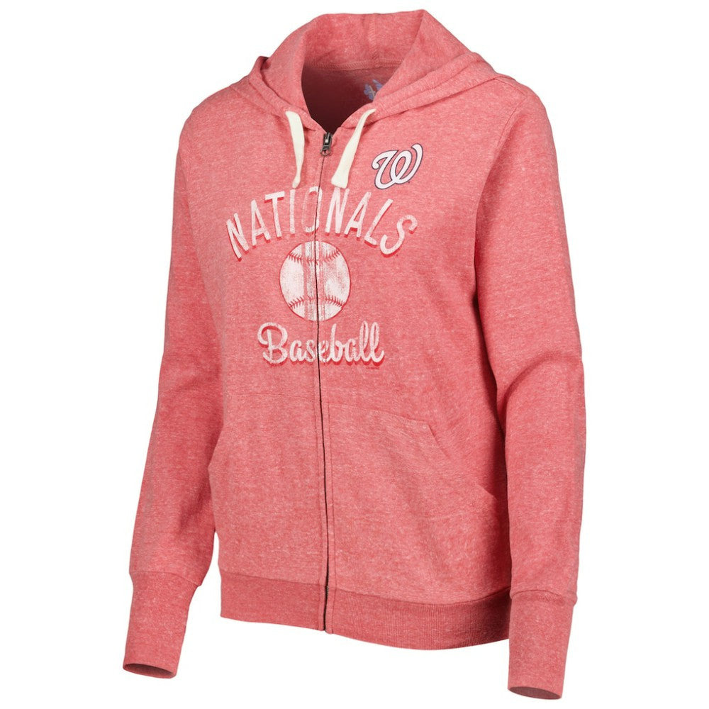 Washington Nationals Touch Women's Training Camp Tri-Blend Lightweight Full-Zip Hoodie Red