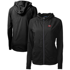 San Francisco 49ers Cutter & Buck Women's Throwback Logo Adapt Eco Knit Hybrid Recycled Full-Zip Hoodie - Black for sale