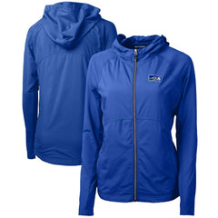 Seattle Seahawks Cutter & Buck Women's Throwback Logo Adapt Eco Knit Hybrid Recycled Full-Zip Hoodie - Royal online