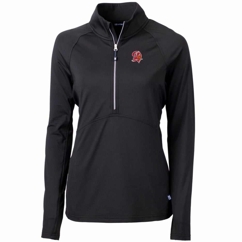 Tampa Bay Buccaneers Cutter & Buck Women's Throwback Logo Adapt Eco Knit Stretch Recycled Half-Zip Pullover Top - Black on sale