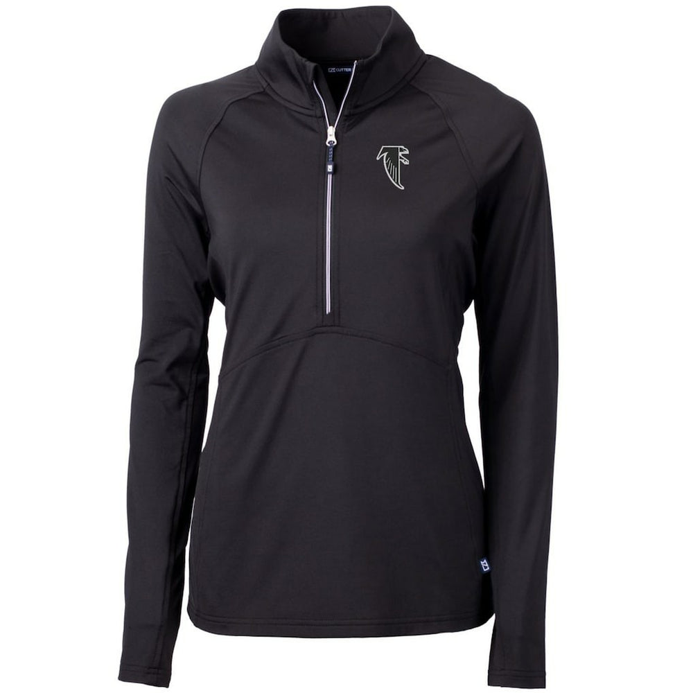 Atlanta Falcons Cutter & Buck Women's Throwback Logo Adapt Eco Knit Stretch Recycled Half-Zip Pullover Top - Black on sale