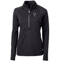 Atlanta Falcons Cutter & Buck Women's Throwback Logo Adapt Eco Knit Stretch Recycled Half-Zip Pullover Top - Black on sale