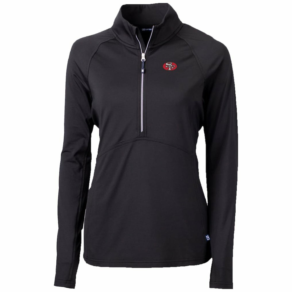 San Francisco 49ers Cutter & Buck Women's Throwback Logo Adapt Eco Knit Stretch Recycled Half-Zip Pullover Top - Black online