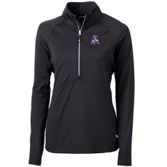 New England Patriots Cutter & Buck Women's Throwback Logo Adapt Eco Knit Stretch Recycled Half-Zip Pullover Top - Black on sale