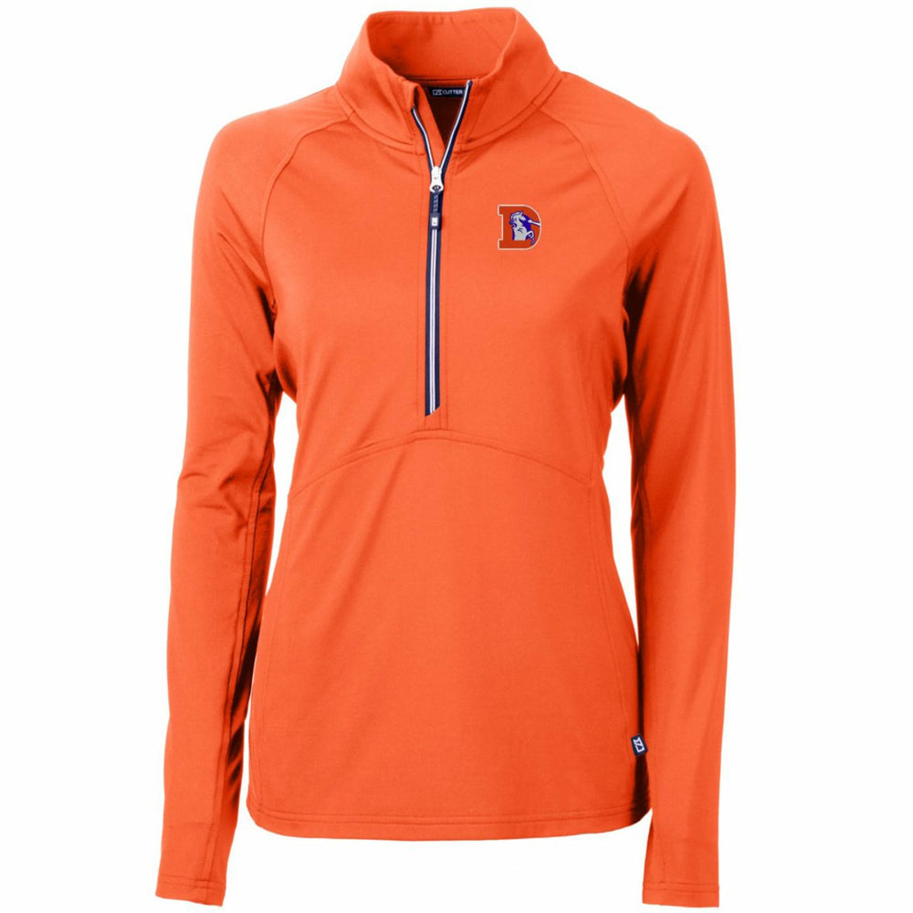 Denver Broncos Cutter & Buck Women's Throwback Logo Adapt Eco Knit Stretch Recycled Half-Zip Pullover Top - Orange discount