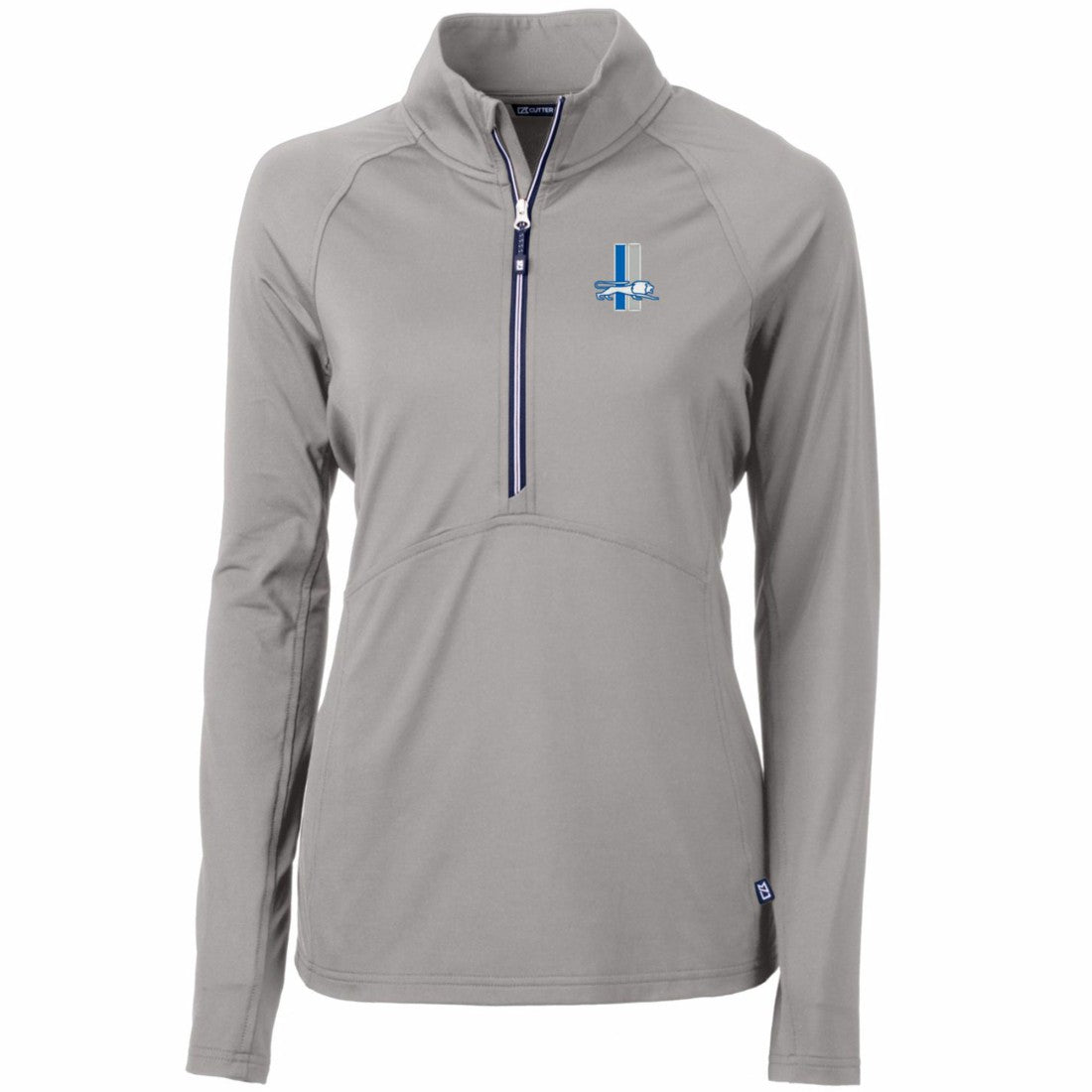 Detroit Lions Cutter & Buck Women's Throwback Logo Adapt Eco Knit Stretch Recycled Half-Zip Pullover Top - Gray discount