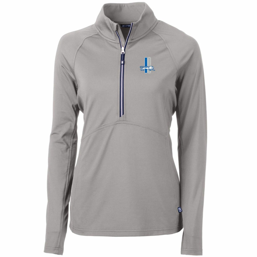 Detroit Lions Cutter & Buck Women's Throwback Logo Adapt Eco Knit Stretch Recycled Half-Zip Pullover Top - Gray discount