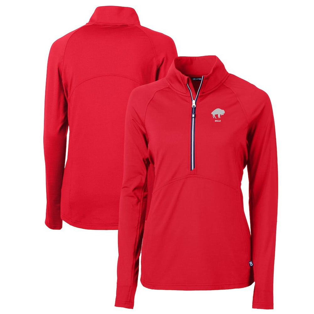 Buffalo Bills Cutter & Buck Women's Throwback Logo Adapt Eco Knit Stretch Recycled Half-Zip Pullover Top - Red cheap