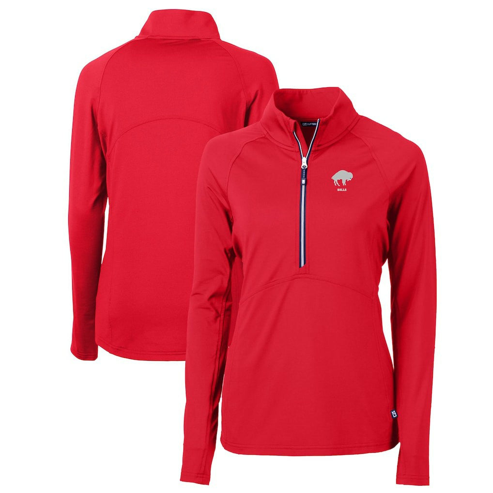 Buffalo Bills Cutter & Buck Women's Throwback Logo Adapt Eco Knit Stretch Recycled Half-Zip Pullover Top - Red cheap