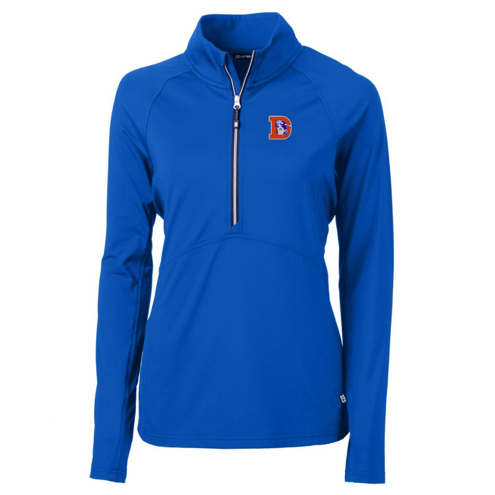 Denver Broncos Cutter & Buck Women's Throwback Logo Adapt Eco Knit Stretch Recycled Half-Zip Pullover Top - Royal online