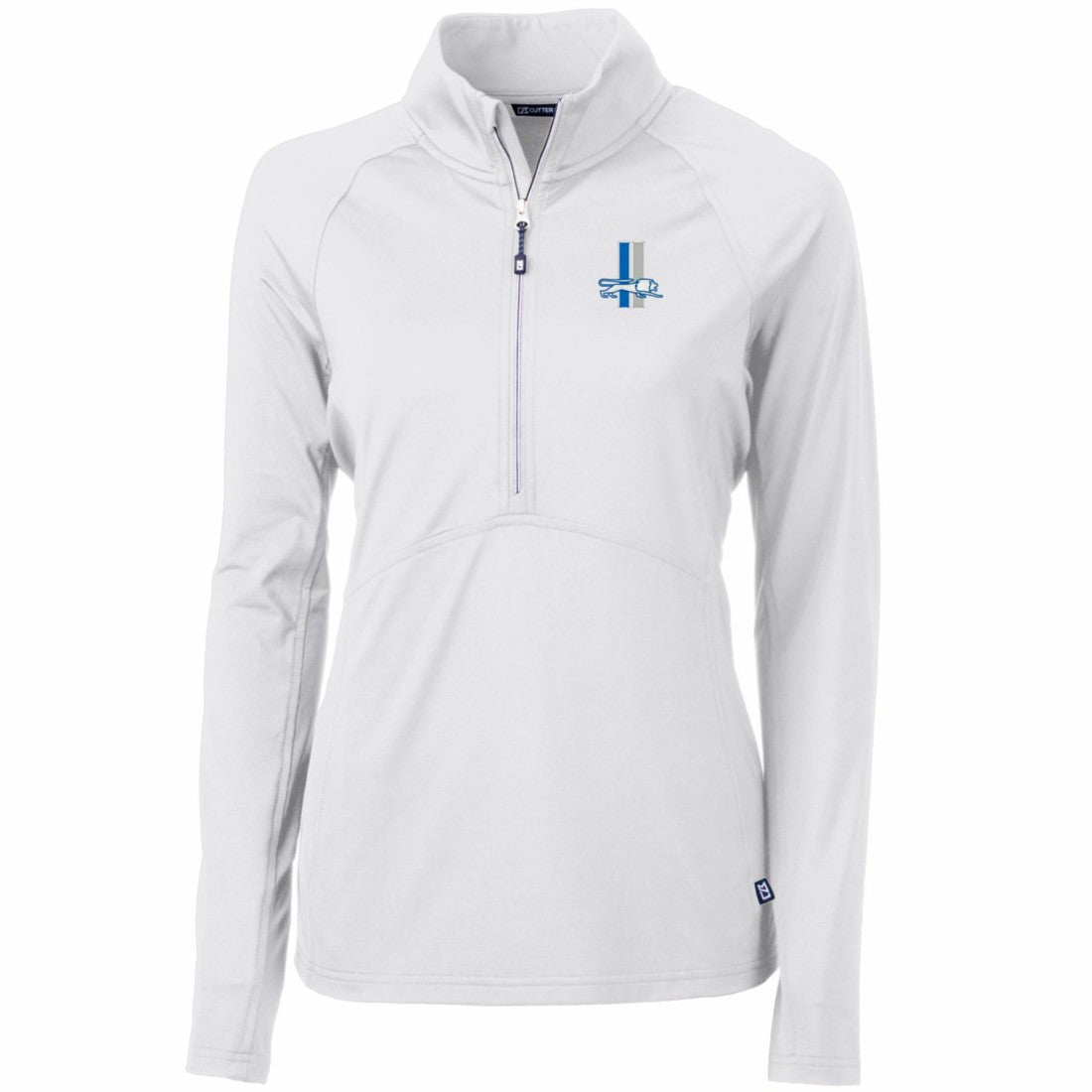 Detroit Lions Cutter & Buck Women's Throwback Logo Adapt Eco Knit Stretch Recycled Half-Zip Pullover Top - White on sale