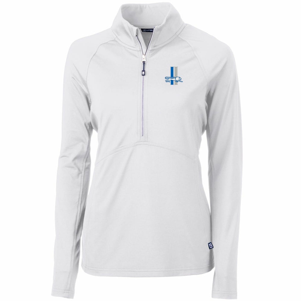 Detroit Lions Cutter & Buck Women's Throwback Logo Adapt Eco Knit Stretch Recycled Half-Zip Pullover Top - White on sale