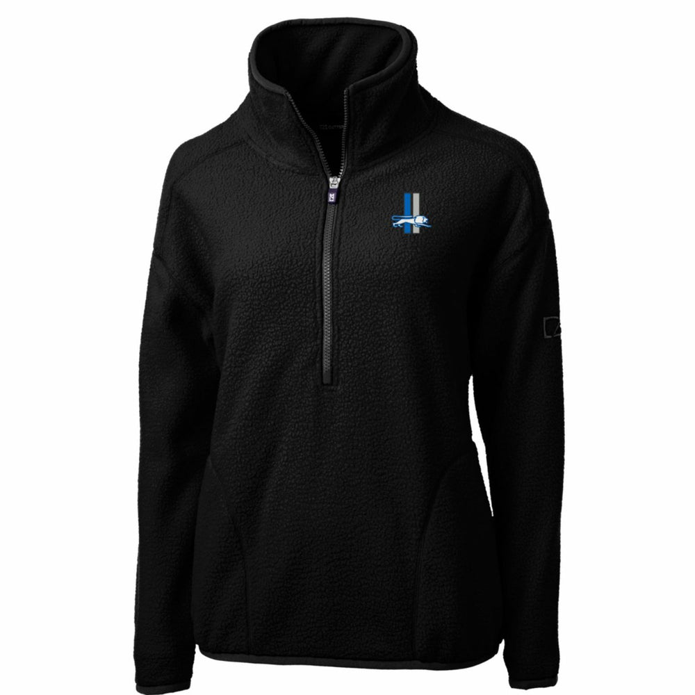Detroit Lions Cutter & Buck Women's Throwback Logo Cascade Eco Sherpa Fleece Half-Zip Pullover Jacket - Black for sale