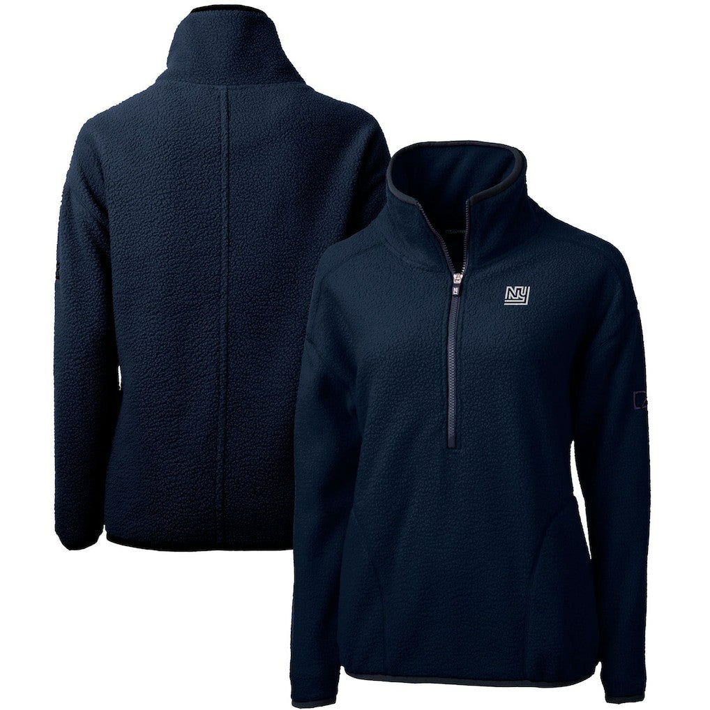 New York Giants Cutter & Buck Women's Throwback Logo Cascade Eco Sherpa Fleece Half-Zip Pullover Jacket - Navy outlet