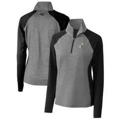 New Orleans Saints Cutter & Buck Women's Throwback Logo Forge Tonal Stripe Stretch Half-Zip Pullover Top - Black online