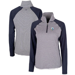 Los Angeles Chargers Cutter & Buck Women's Throwback Logo Forge Tonal Stripe Stretch Half-Zip Pullover Top - Navy online