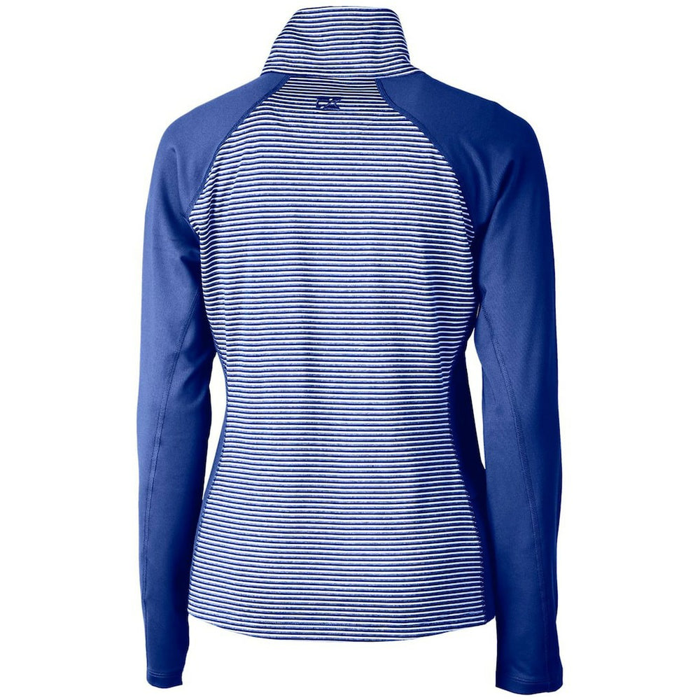 Seattle Seahawks Cutter & Buck Women's Throwback Logo Forge Tonal Stripe Stretch Half-Zip Pullover Top - Royal for sale
