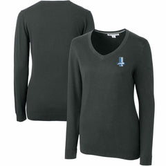 Detroit Lions Cutter & Buck Women's Throwback Logo Lakemont Tri-Blend V-Neck Sweater - Heather Charcoal sale