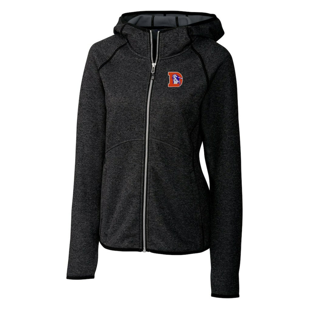 Denver Broncos Cutter & Buck Women's Throwback Logo Mainsail Full-Zip Jacket - Heather Charcoal discount