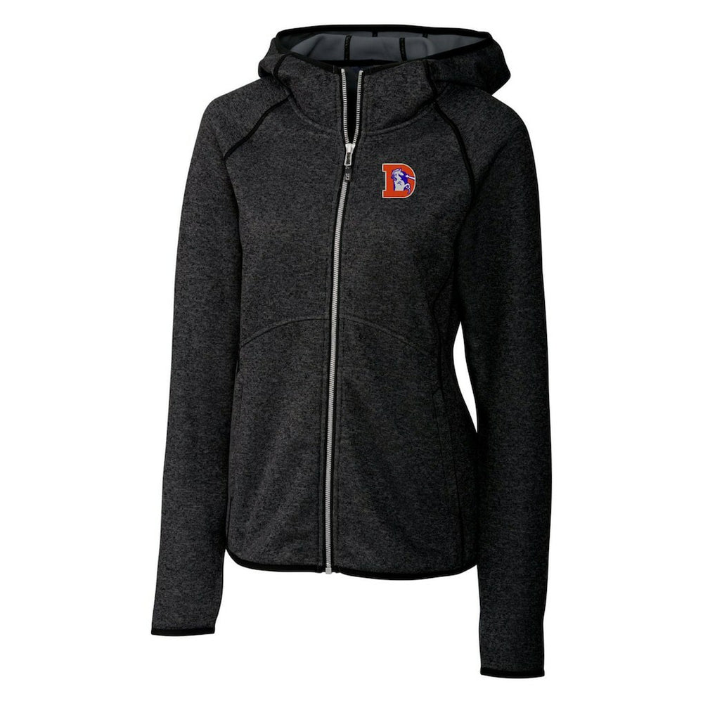 Denver Broncos Cutter & Buck Women's Throwback Logo Mainsail Full-Zip Jacket - Heather Charcoal discount