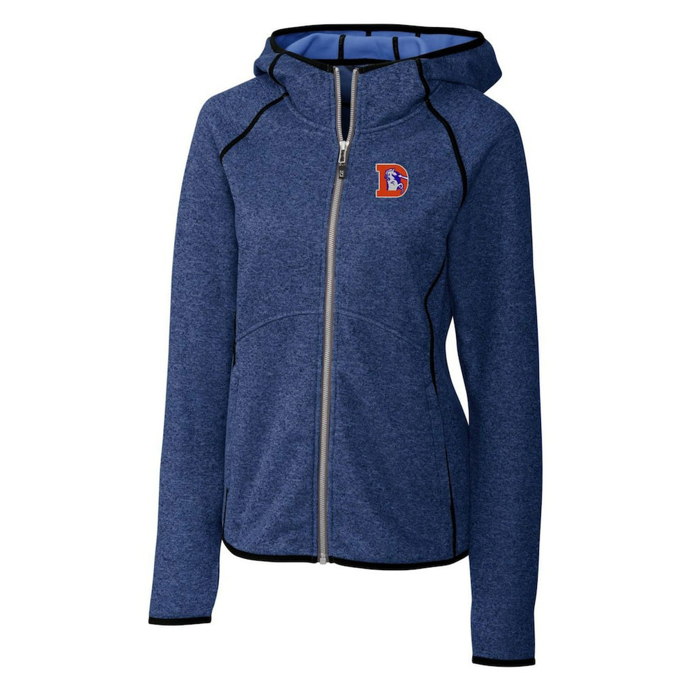 Denver Broncos Cutter & Buck Women's Throwback Logo Mainsail Full-Zip Jacket - Heather Royal discount