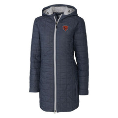 Chicago Bears Cutter & Buck Women's Throwback Logo Rainier Primaloft Eco Full-Zip Hoodie Long Coat - Heather Navy outlet