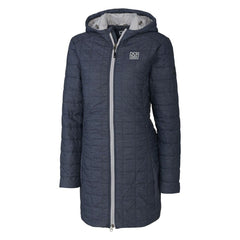 New York Giants Cutter & Buck Women's Throwback Logo Rainier Primaloft Eco Full-Zip Hoodie Long Coat - Heather Navy online