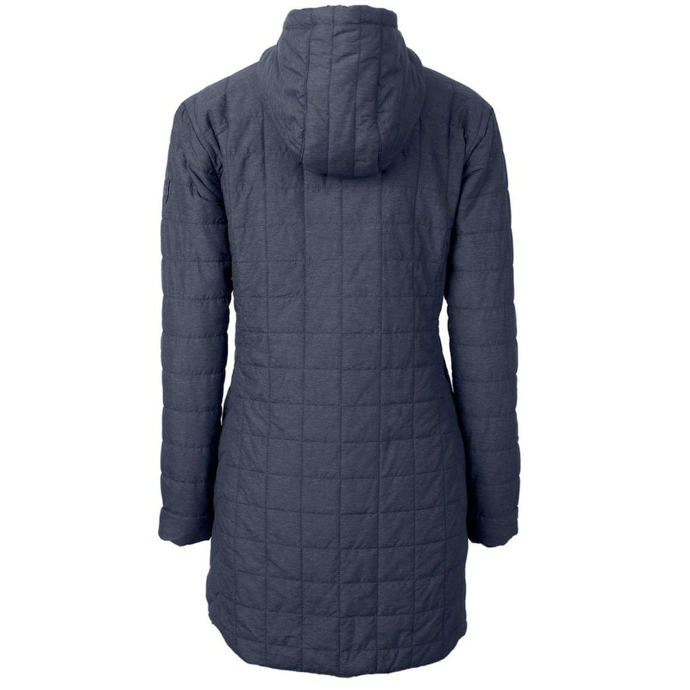 New York Giants Cutter & Buck Women's Throwback Logo Rainier Primaloft Eco Full-Zip Hoodie Long Coat - Heather Navy online