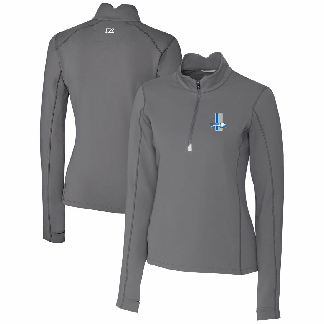Detroit Lions Cutter & Buck Women's Throwback Logo Traverse Stretch Quarter-Zip Pullover Top - Steel sale