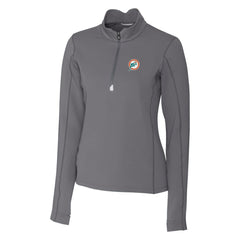 Miami Dolphins Cutter & Buck Women's Throwback Logo Traverse Stretch Quarter-Zip Pullover Top - Steel for sale