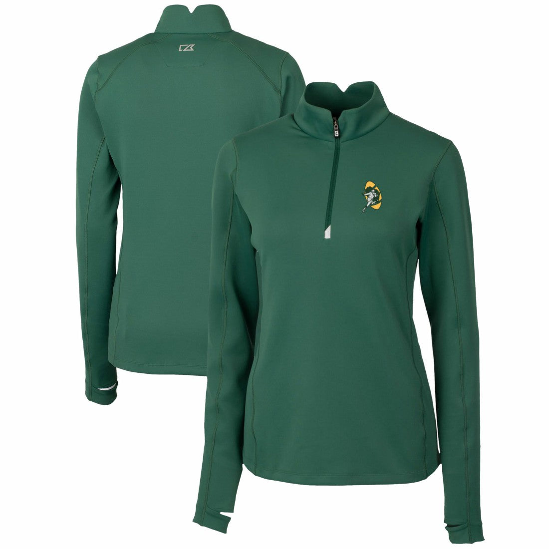 Green Bay Packers Cutter & Buck Women's Throwback Logo Traverse Stretch Quarter-Zip Pullover Top - Green online