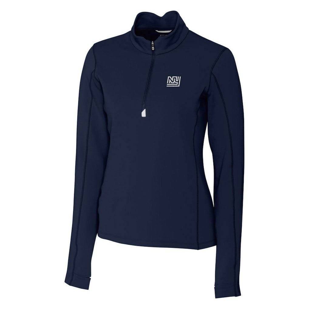 New York Giants Cutter & Buck Women's Throwback Logo Traverse Stretch Quarter-Zip Pullover Top - Navy for sale