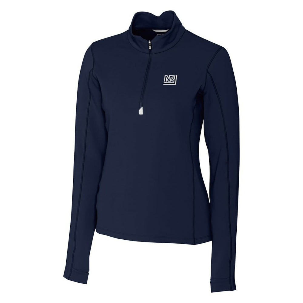 New York Giants Cutter & Buck Women's Throwback Logo Traverse Stretch Quarter-Zip Pullover Top - Navy for sale