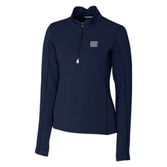 New York Giants Cutter & Buck Women's Throwback Logo Traverse Stretch Quarter-Zip Pullover Top - Navy for sale