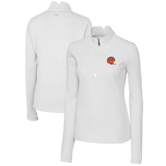Cincinnati Bengals Cutter & Buck Women's Throwback Logo Traverse Stretch Quarter-Zip Pullover Top - White sale