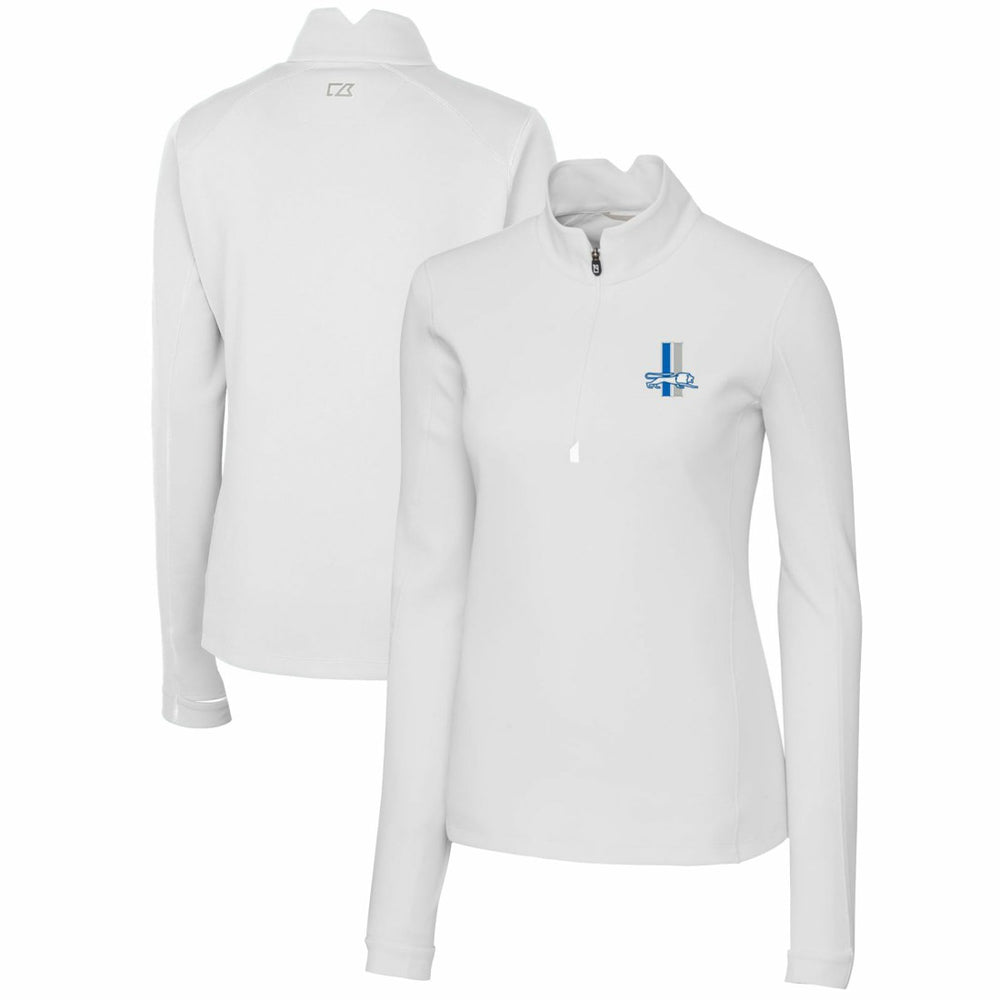 Detroit Lions Cutter & Buck Women's Throwback Logo Traverse Stretch Quarter-Zip Pullover Top - White sale