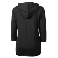 New York Jets Cutter & Buck Women's Throwback Logo Virtue Eco Pique 3/4 Sleeve Half-Zip Pullover Hoodie - Black outlet