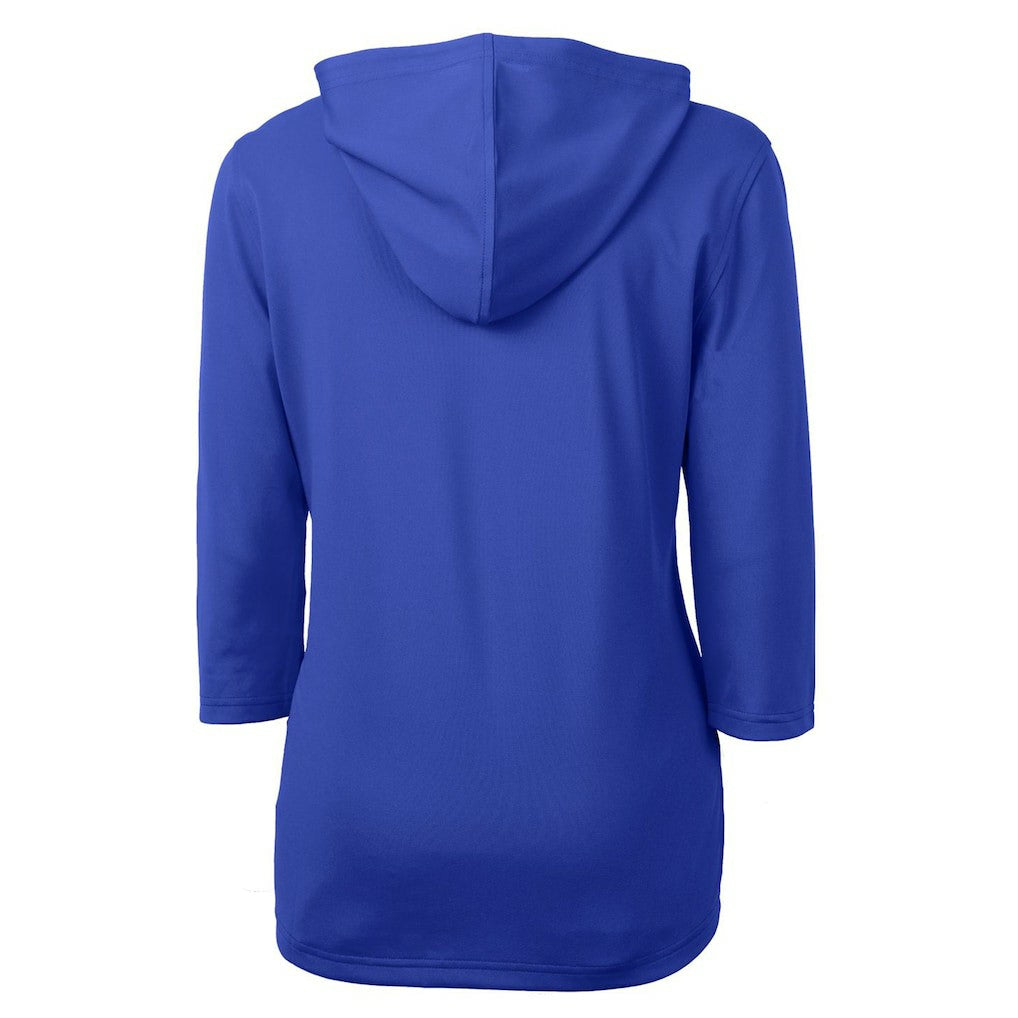 New England Patriots Cutter & Buck Women's Throwback Logo Virtue Eco Pique 3/4 Sleeve Half-Zip Pullover Hoodie - Royal cheap