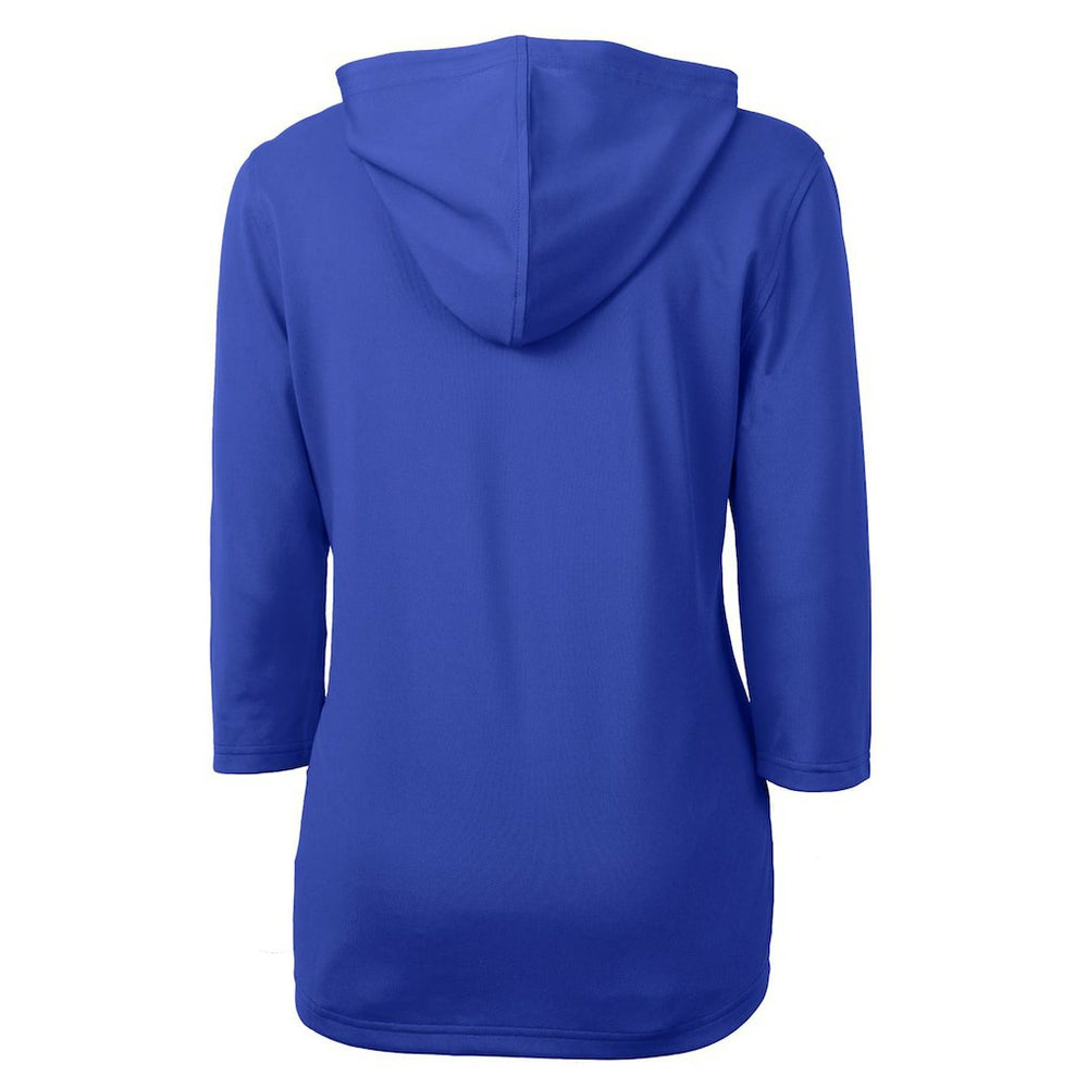 New England Patriots Cutter & Buck Women's Throwback Logo Virtue Eco Pique 3/4 Sleeve Half-Zip Pullover Hoodie - Royal cheap