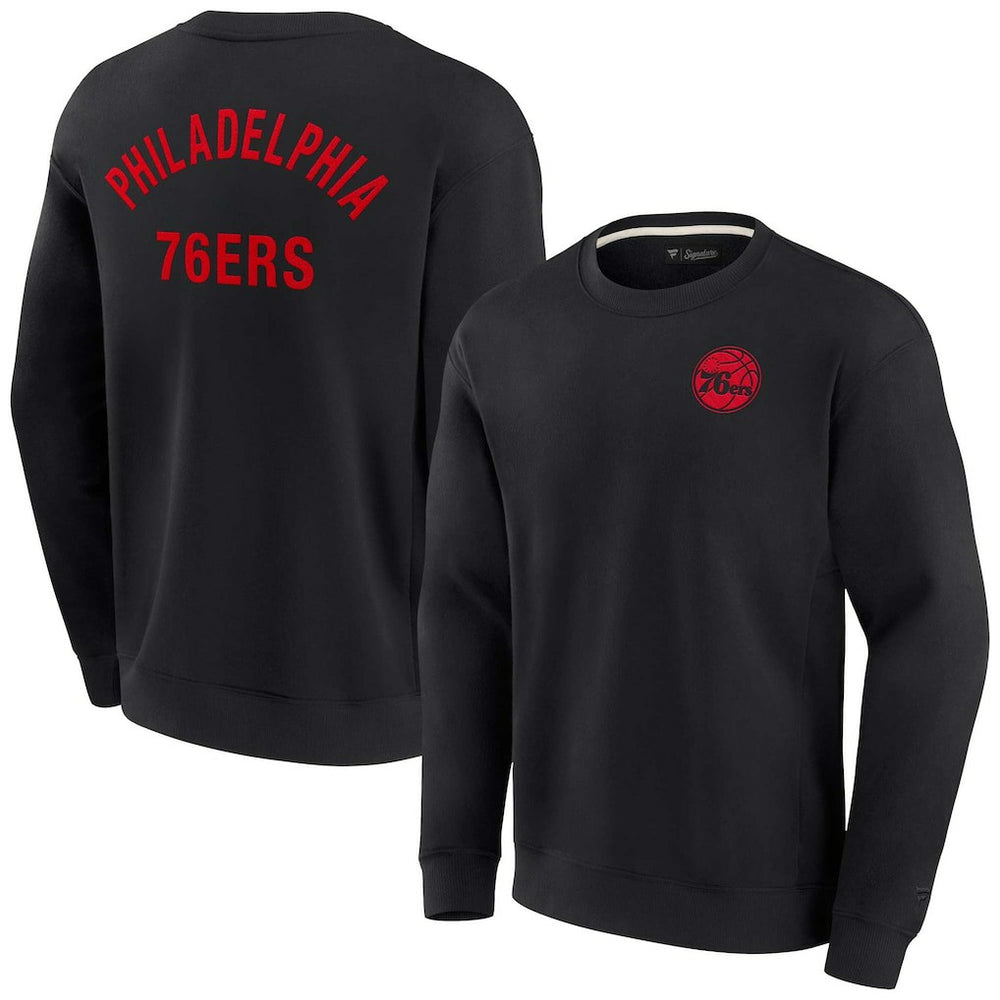 Philadelphia 76ers Unisex Elements Super Soft Fleece Pullover Sweatshirt - Black discount